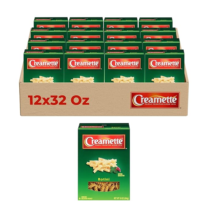 Creamette Rotini Pasta 12-Pack (16 oz Each) – Spiral Pasta for Salads Baked Dishes &amp Hearty Sauces