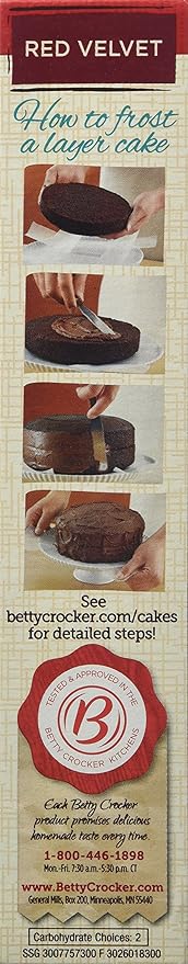 Betty Crocker Supermoist Cake Mix Red Velvet 15.25oz Box (Pack of 6)