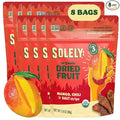 SOLELY - Organic Dried Mango Strips with Chili and Salt (2.8 oz Resealable Bags Pack of 8) Real Fresh Fruit - Healthy Snacks for Adults &amp Kids - Non GMO Vegan Snacks Shelf Stable - 8 Bags (22.4