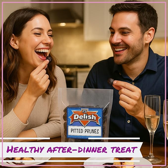 Dried Pitted Prunes Unsweetened by It's Delish 10 Lbs Bulk Bag | Naturally Sweet No Sugar Added High Fiber Dried Fruit Snack | Healthy Moist and Fresh Dry Plums | Vegan Kosher