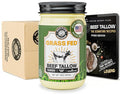 100% Pure Grass Fed Beef Tallow for Cooking – Clean Non-Seed Oil Cooking Fat - Keto and Paleo Diet Friendly – Perfect for Whole 30 – Carnivore Diet – Gluten Free Protein Snacks for Adults – Made in th