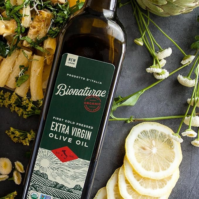 Bionaturae Extra Virgin Olive Oil - Organic Olive Oil Non-GMO USDA Certified Organic Recyclable Glass 100% Authentic Italian Olive Oil Made in Italy - 25.4 Fl Oz