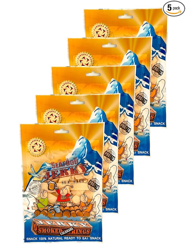 Cantina Star Smoked Rings Calamari Jerky 80g Pack of 5