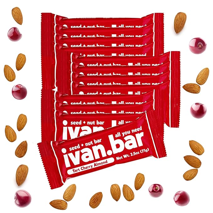 Protein Packed Energy Snack Bar | Provides Healthy Energy | Vegan All Natural Ingredients | Soy Dairy &amp Gluten Free (Tart Cherry - 12-2.5 Oz. Bars)