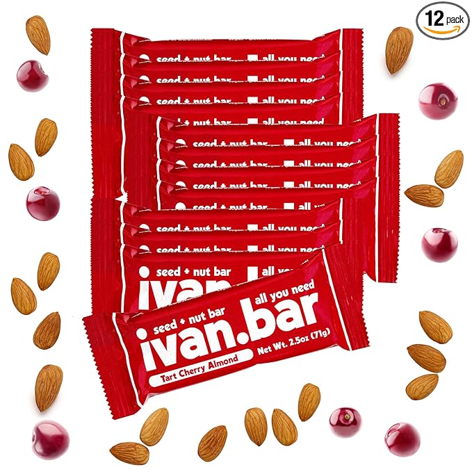 Protein Packed Energy Snack Bar | Provides Healthy Energy | Vegan All Natural Ingredients | Soy Dairy &amp Gluten Free (Tart Cherry - 12-2.5 Oz. Bars)