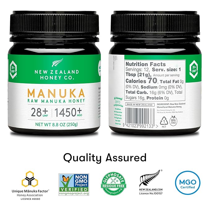New Zealand Honey Co. Manuka Honey UMF 28+ | MGO 1450+ 8.8 oz &amp Cough Drop MGO 263+ 16 count