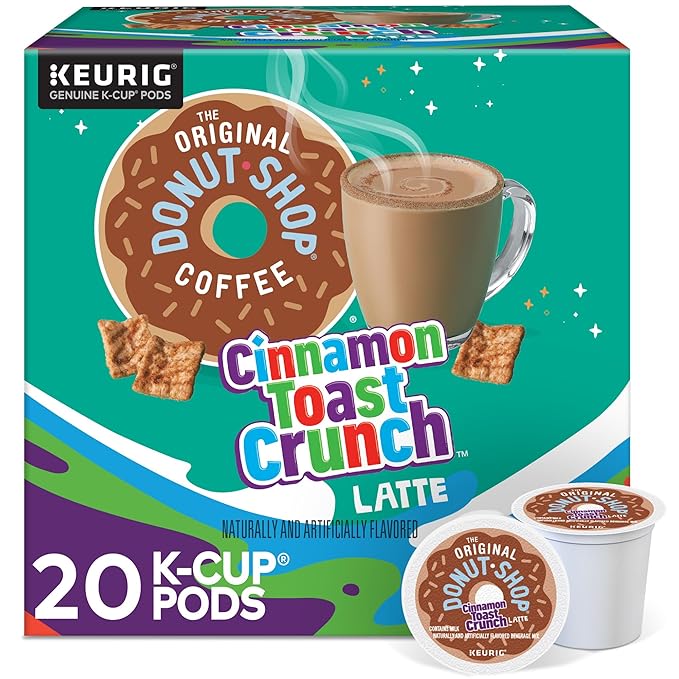 The Original Donut Shop Cinnamon Toast Crunch One-Step Latte Keurig Single Serve K-Cup Pods 20 Count