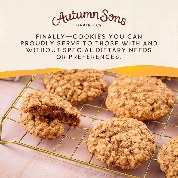 Autumn Sons Baking Co. Gluten Free Oatmeal Cinnamon Cookie Mix. Vegan Plant Based Baking Mix. Top 9 Allergen Free. Dairy Free Nut Free Soy Free Non GMO. 9.3 oz (Pack of 3)