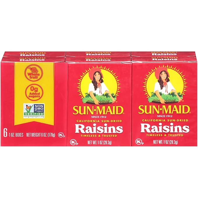 Sun-Maid Raisins Seedless On-The-Go Snacks 1 OZ 6 CT Pack of 3 (18 Total Packs)