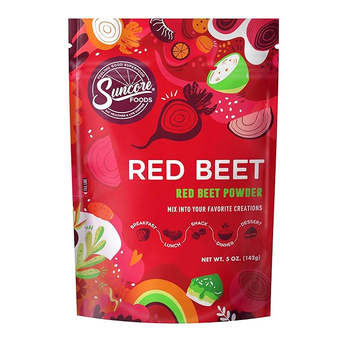 Suncore Foods Red Beet Powder Red Food Coloring Powder Gluten-Free Non-GMO 5oz