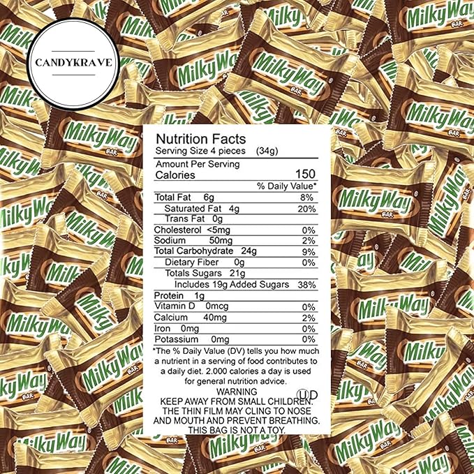 Mini Milky_Way Chocolate Bars - 1 lbs Fun Size Irresistible Mini Treats - Individually Wrapped Bulk Chocolate Candy - Delicious Sweets for Christmas Holidays Pantry &amp Birthdays