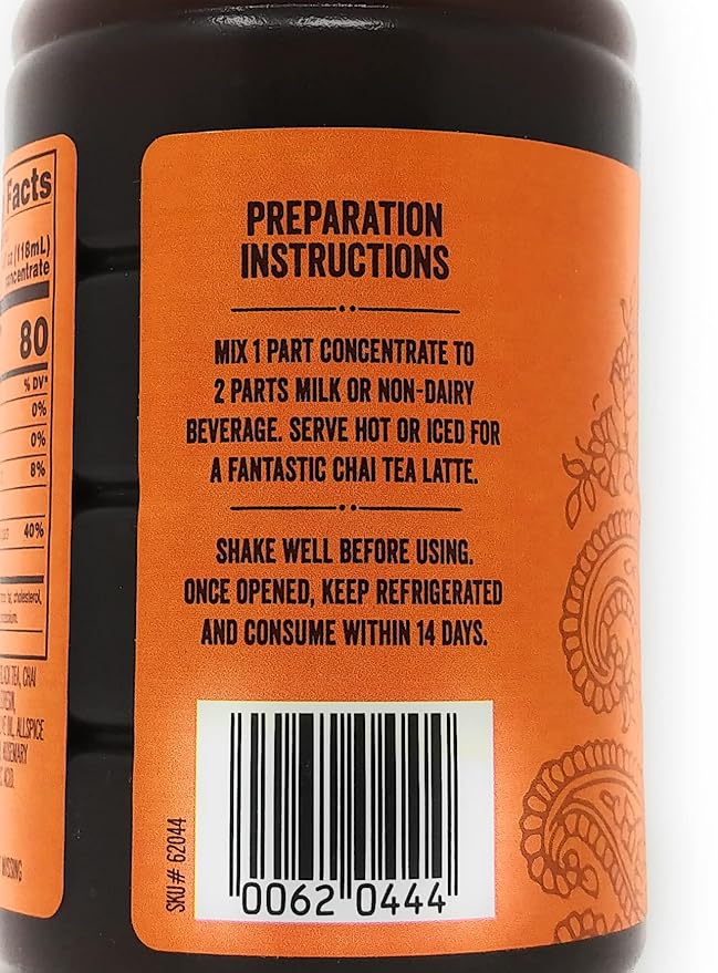Trader Joe's Spiced Chai Black Tea Concentrate 16 FL oz - 2 Pack Concentrated
