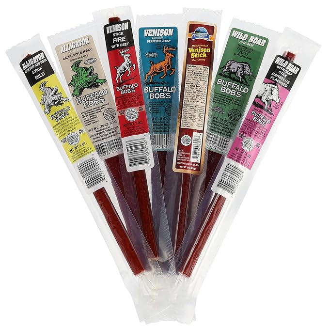 Jerky Dynasty Swamp Mix - 12-Piece Jerky Snack Variety Pack with Beef Venison Wild Boar &amp Alligator - Bold High-Protein Snacks for Outdoor Adventures Gatherings &amp On-the-Go