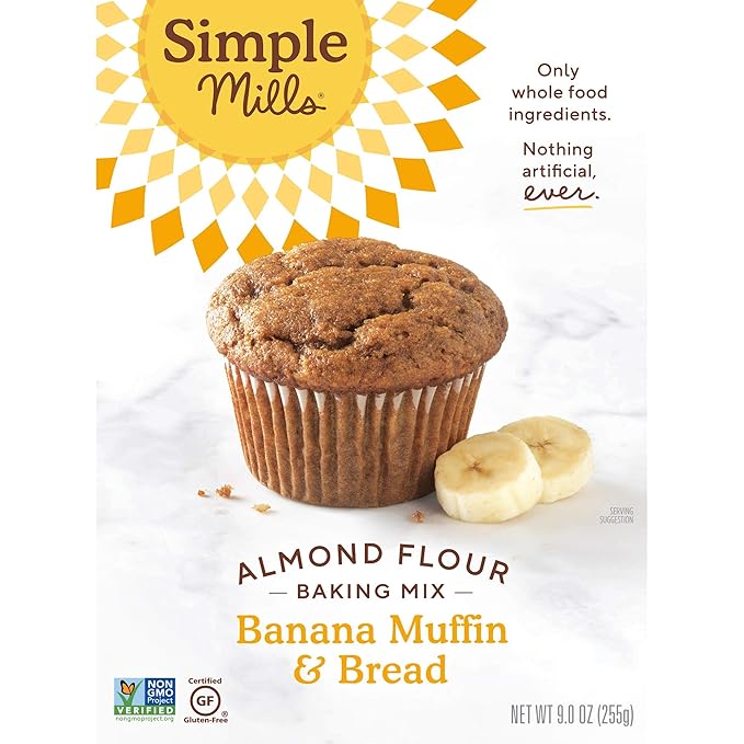 Simple Mills Almond Flour Baking Mixes - Gluten Free Banana Bread Pancake &amp Waffle Mixes (3 Pack)