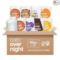 Oats Overnight Vegan Variety Pack - High Protein High Fiber Breakfast Protein Shake - Gluten Free Oatmeal Non GMO Protein Oatmeal - Banana Bread Blueberry Cobbler &amp More (8 Pack + Shaker Bottle