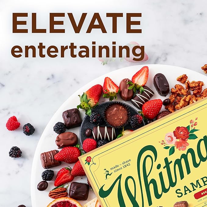 WHITMAN'S SAMPLER Assorted Milk &amp Dark Chocolate Candy Gift Box 36 oz.