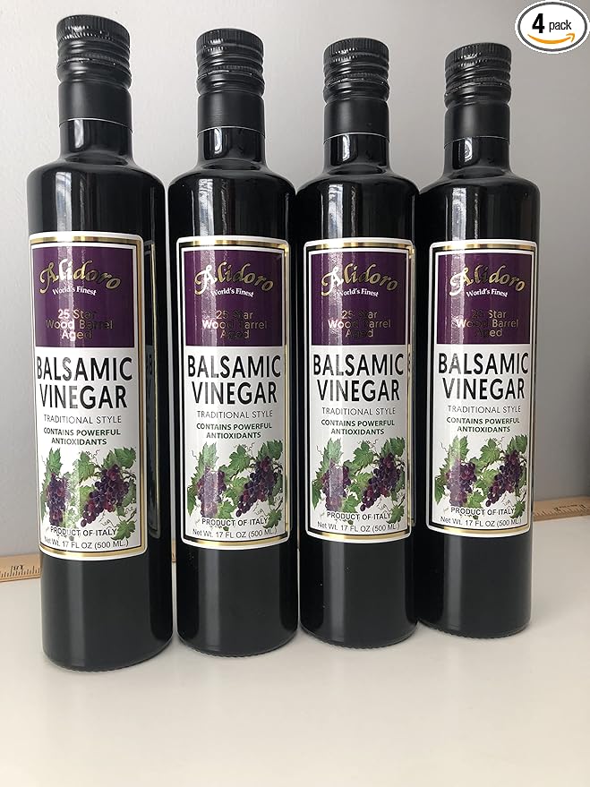 25 Star Wood Barrel Aged Traditional Style Balsamic Vinegar Include (PACK of 4).