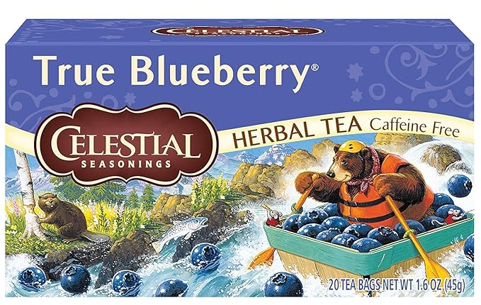 Celestial Seasonings True Blueberry Herbal Tea 20 Count (Pack of 5)