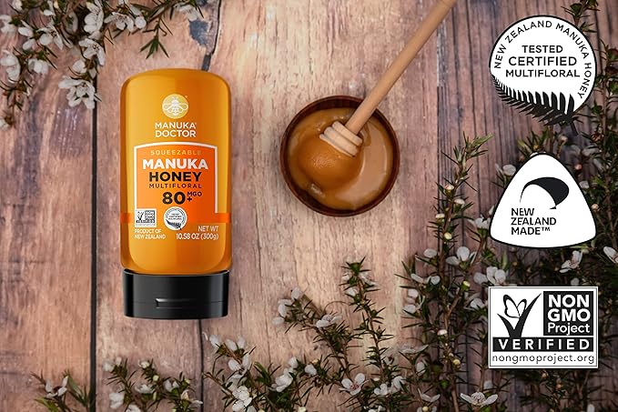 MANUKA DOCTOR - MGO 80+ Multifloral SQUEEZY and MGO 125+ Monofloral Manuka Honey Value Bundle 100% Pure New Zealand Honey. Certified. Guaranteed. RAW. Non-GMO