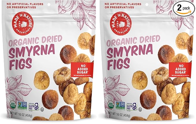 Made In Nature Organic Dried Turkish Smyrna Figs 16 Ounce (Pack of 2) – Vegan Snack Non-GMO Unsulfured Gluten Free Kosher
