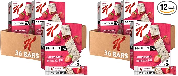 Special K Protein Meal Bars 12g of Protein Good Source of Fiber Strawberry (6 Boxes 36 Bars) (Pack of 2)