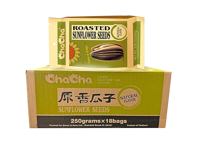 Chacha Sunflower Roasted and Salted Seeds (All Nature) 250g X 18bags