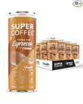 SUPER COFFEE Espresso Iced Keto Coffee (0g Added Sugar 90 Calories) [Vanilla] 11 Fl Oz 12 Pack | Smart Coffee Drink - SoyFree GlutenFree