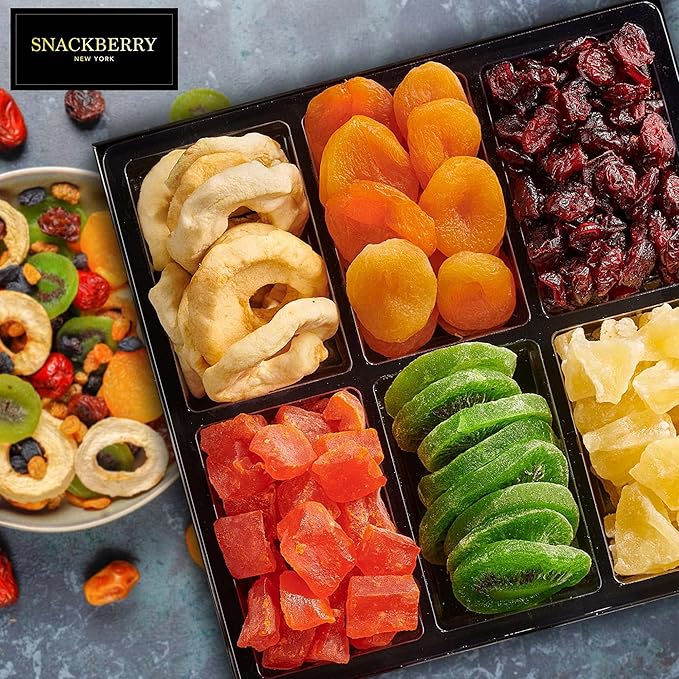Dried Fruit Gift Basket Gourmet Gift Snack Box in Elegant Drawer Window Gift Box Gift Set for Birthday Party Sympathy Healthy Gift Snack Box for Men and Women. Kosher Parve Snackberry (Single)