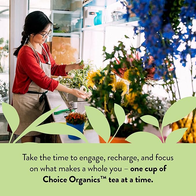 Choice Organic Mint Sage Herbal Tea Caffeine Free 16 Bags (Pack Of 6)
