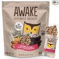 AWAKE - Caffeinated Chocolate Bites - 50mg of Caffeine - Bite-Size Energy Bars - Low-Calorie Snacks - Keto - Gluten-Free - Non-GMO - Coffee Alternative - Almond Sea Salt Dark Chocolate - 50 Bites
