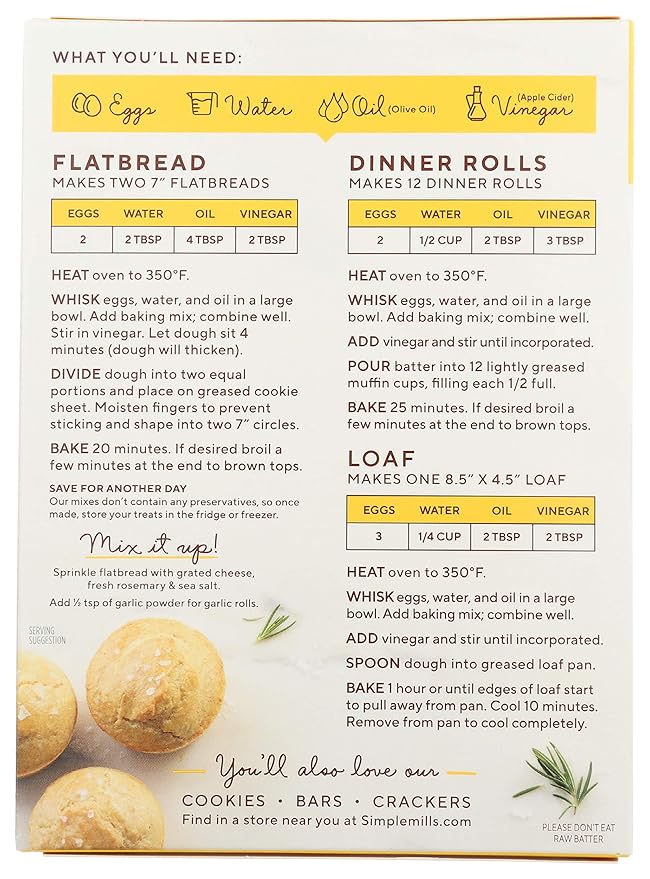 Simple Mills Almond Flour Crackers and Almond Flour Bread Mix Bundle (6 Pack)