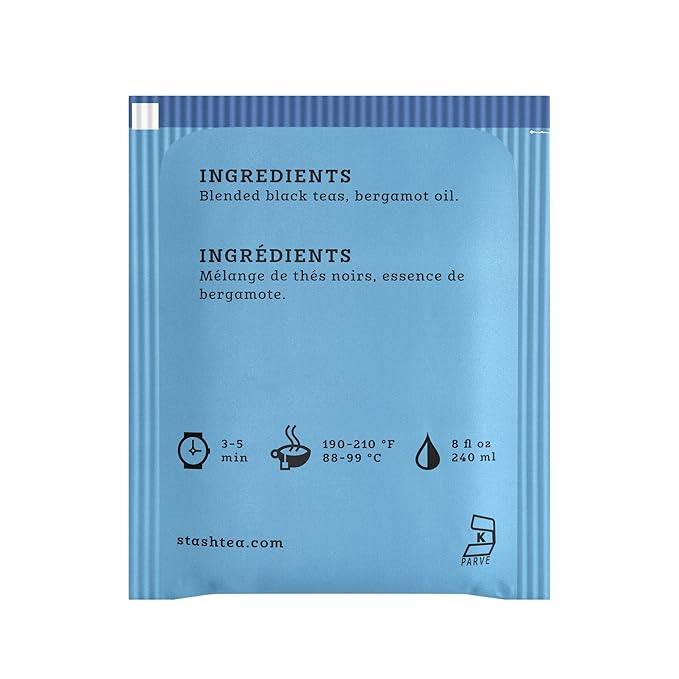 Stash Tea Double Bergamot Earl Grey Black Tea Box of 100 Tea Bags