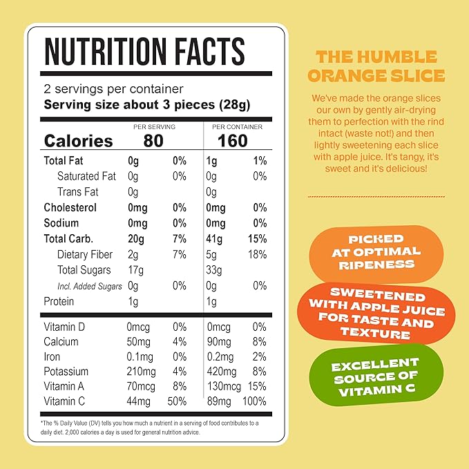 Whitney Jordan Naturals Air-Dried Orange Slices 2 Oz Pack of 10 - Dried Fruit Snack Made from Real Oranges - Gluten-Free Vegan Chewy Real Fruit for Healthy Snacking On-the-Go