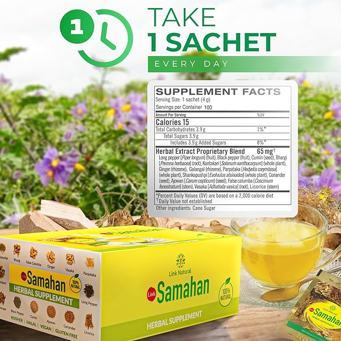 SAMAHAN Ayurvedic Herbal Tea Packets - Sri Lankan Ceylon Blend with 14 Natural Herbs Including Ginger Black Pepper &amp More Herbal Tea Bags for Wellness Relaxation &amp Daily Comfort - 50 Count