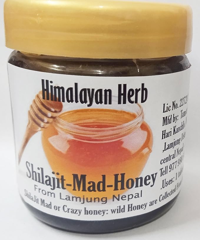 Shilajit honey Wild Himalayan Cliff Red Honey 150 Gram from Lamjung Nepal Harvested by Indigenous Tribes Wildflower Nectar