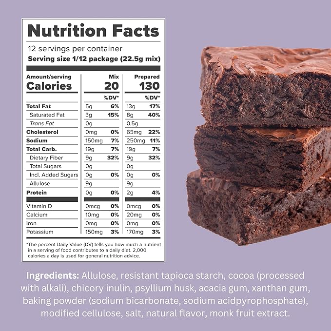 Keto Fudge Brownie Mix 9.5oz 3-Pack and Allulose &amp Monk Fruit Zero Calorie Sugar Replacement 4lb Bundle