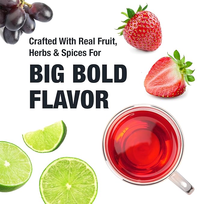 Tiesta Tea - Fresh N' Fruity Trio Loose Leaf 3 Fruit-Filled Blends High to Non-Caffeinated Make Hot or Iced 6 oz Resealable Pouches with Strawberry Grape &amp Sweet Lime