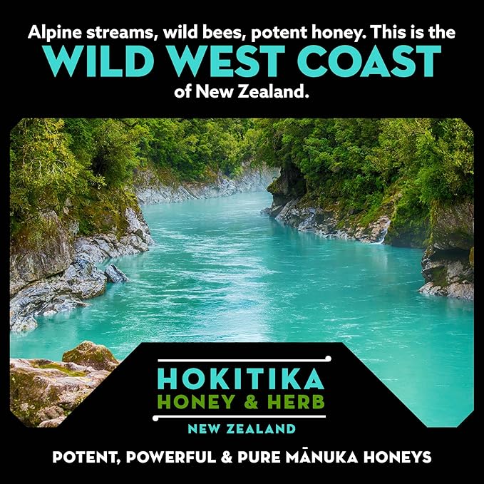 Hokitika Honey &amp Herb Raw Manuka Honey MGO 615+ from New Zealand. 100% Pure High Strength Medical Grade Non-GMO Monofloral Manuka flower honey. 8.8oz (250g)