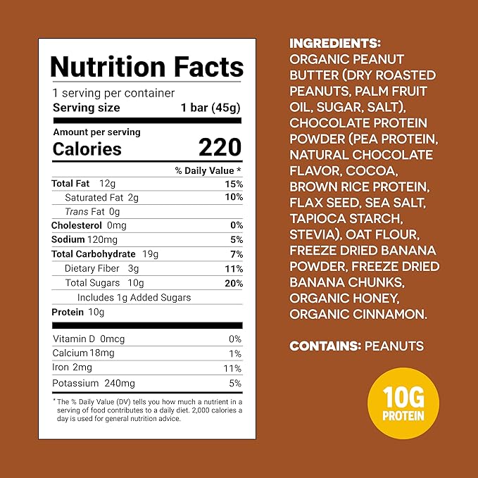 FROPRO Plant Protein Snack Bars - Plant Based Protein Bars All-Natural Gluten Dairy &amp Soy Free High Protein Bars with Low Calories | Banana Crunch 24 Pack