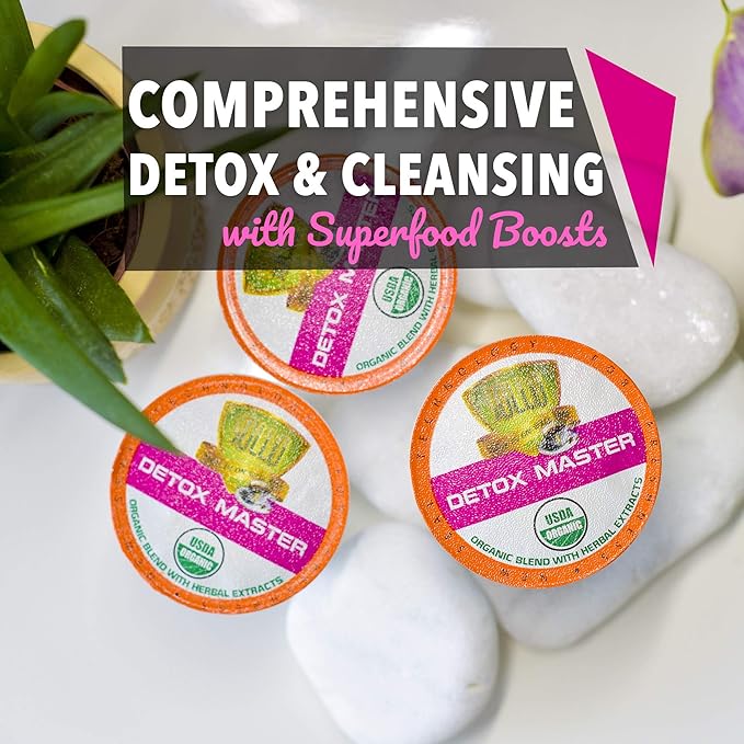 SOLLO Organic Detox Coffee Pods Supports Diet &amp Metabolism with Herbal Extracts Bold Dark Roast Single Serve Pod Compatible with Keurig K-Cup Brewers 24 Ct