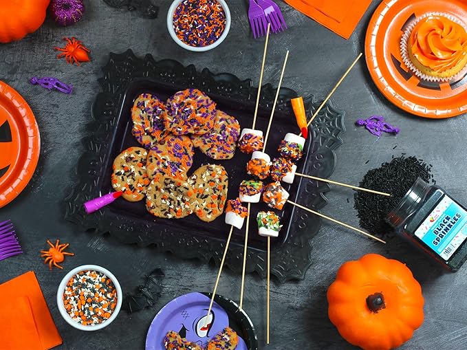 Halloween Sprinkles - Bulk Sprinkles - 1.6 LB - Orange Black Purple and White Jimmies