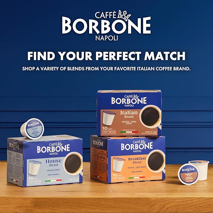 Caffè Borbone House Blend Coffee (60 Count) – Medium Roast 100% Arabica Roasted in Italy with Rich and Smooth Taste – Single Serve Coffee Pods Compatible with K-Cup Brewers