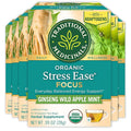 Traditional Medicinals Tea Organic Stress Ease Focus with Adaptogens Everyday Balanced Energy Ginseng Wild Apple Mint 96 Tea Bags