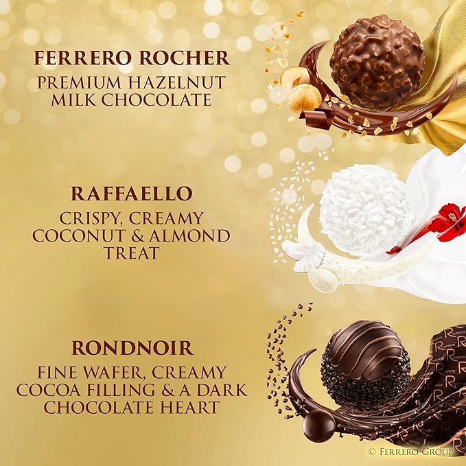 Ferrero Collection Premium Assorted Hazelnut Dark Chocolate and Coconut 48 Count Premium Treats 6.1 oz