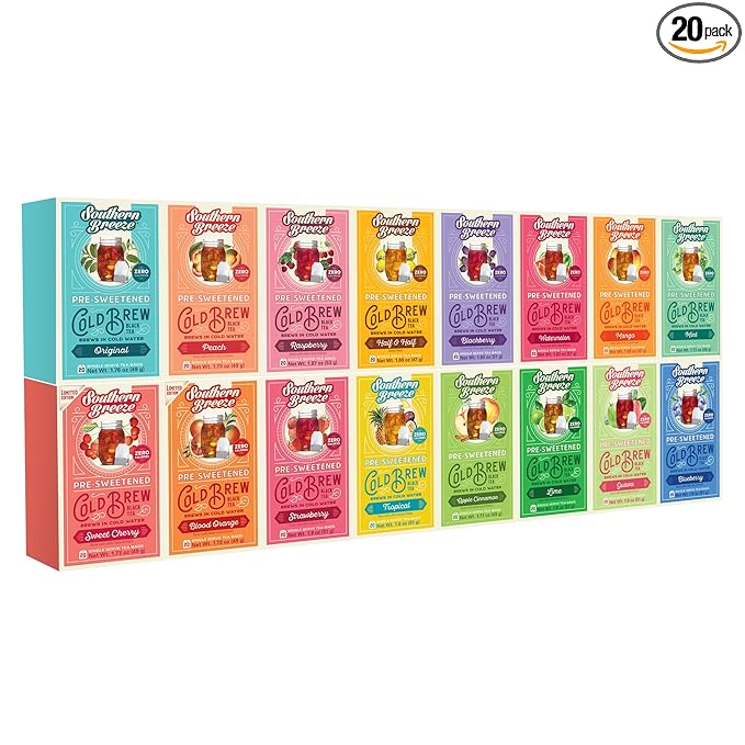 Southern Breeze Cold Brew Sweet Tea BUILD YOUR OWN BUNDLE Choose four or More Flavors Iced Tea with Black Tea 20 Tea Bags (Minimum 4 Selections &amp Maximum 12 Selections)