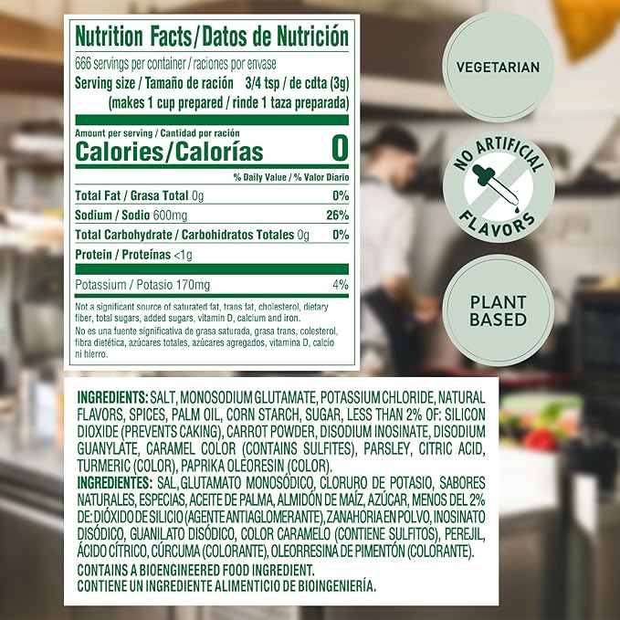 Knorr Professional Caldo de Vegetales Vegetarian Bouillon 4.4 lb (Pack of 4) Granulated Base Bouillon as a Base Marinade Flavor Enhancer Shelf Stable Convenience 0g Trans Fat