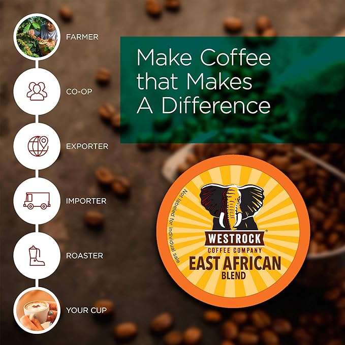Westrock Coffee Company East African Blend Single Serve Coffee Cup Medium-Dark Roast (80)