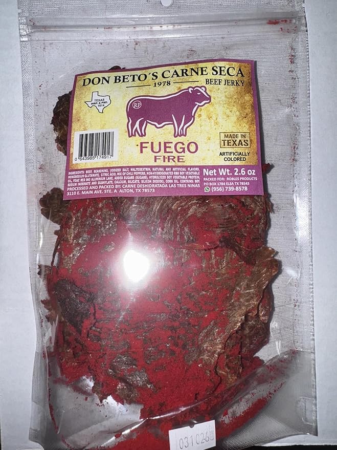 Don Beto's Fuego Beef Jerky Made in Texas 2.6 oz