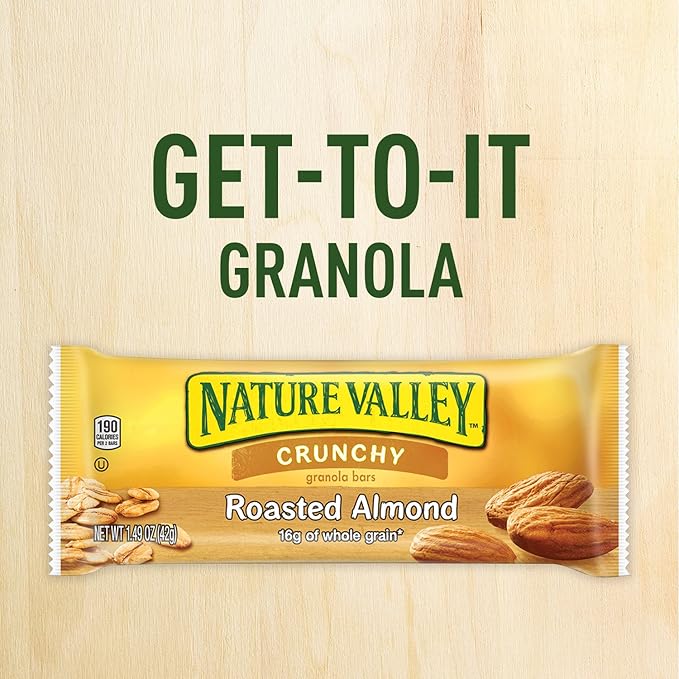Nature Valley Crunchy Granola Bars Roasted Almond 1.49 oz 6 ct 12 bars (Pack of 12)