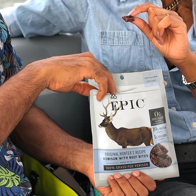 EPIC Venison with Beef Bites Original Hunter's Recipe Keto Friendly Whole30 Approved Gluten Free 8 Count 20 oz